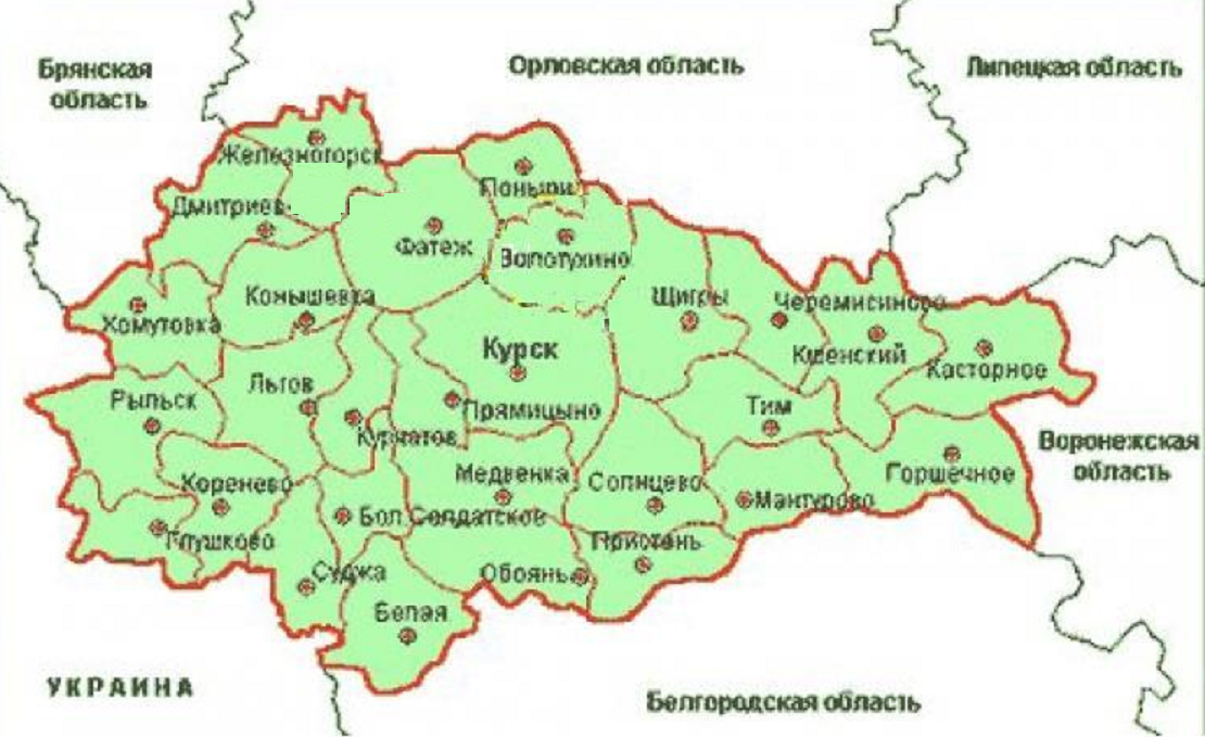Карта курской области распечатать