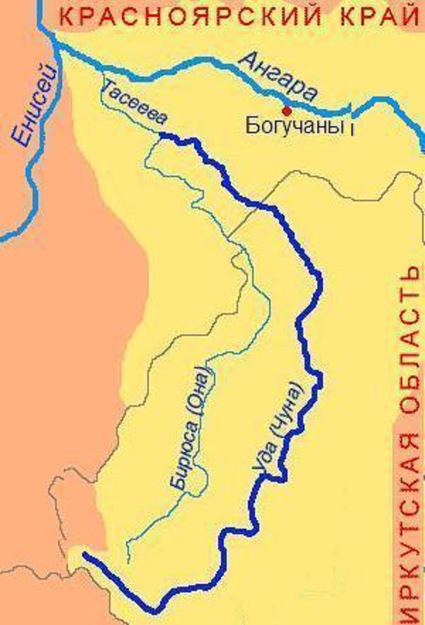 Карта реки ангара от байкала до енисея