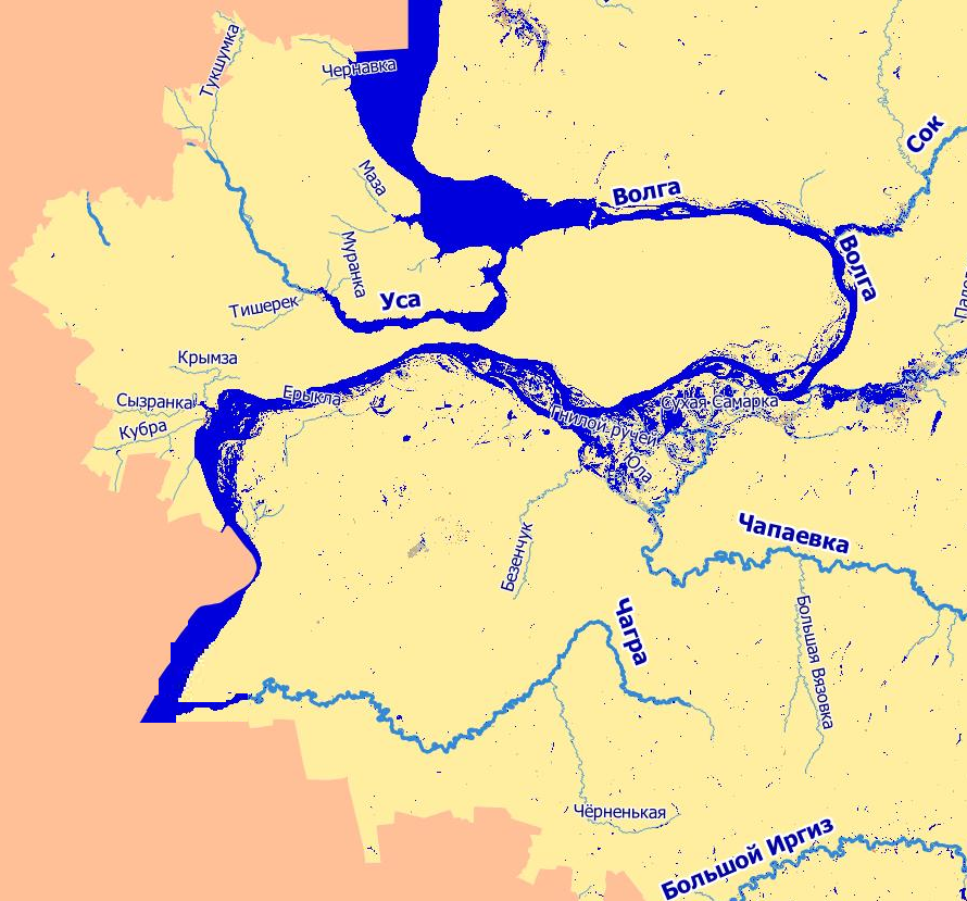 Какие реки впадают в волгу карта. Река Уса впадает в Волгу карта. Реки Самарской области впадающие в Волгу. Река Волга схема реки Самарская область. Река Уса Самарская область на карте.