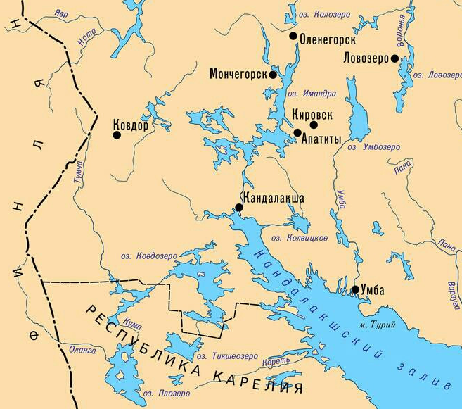 Река Ковда на карте: информация, местоположение, характеристики